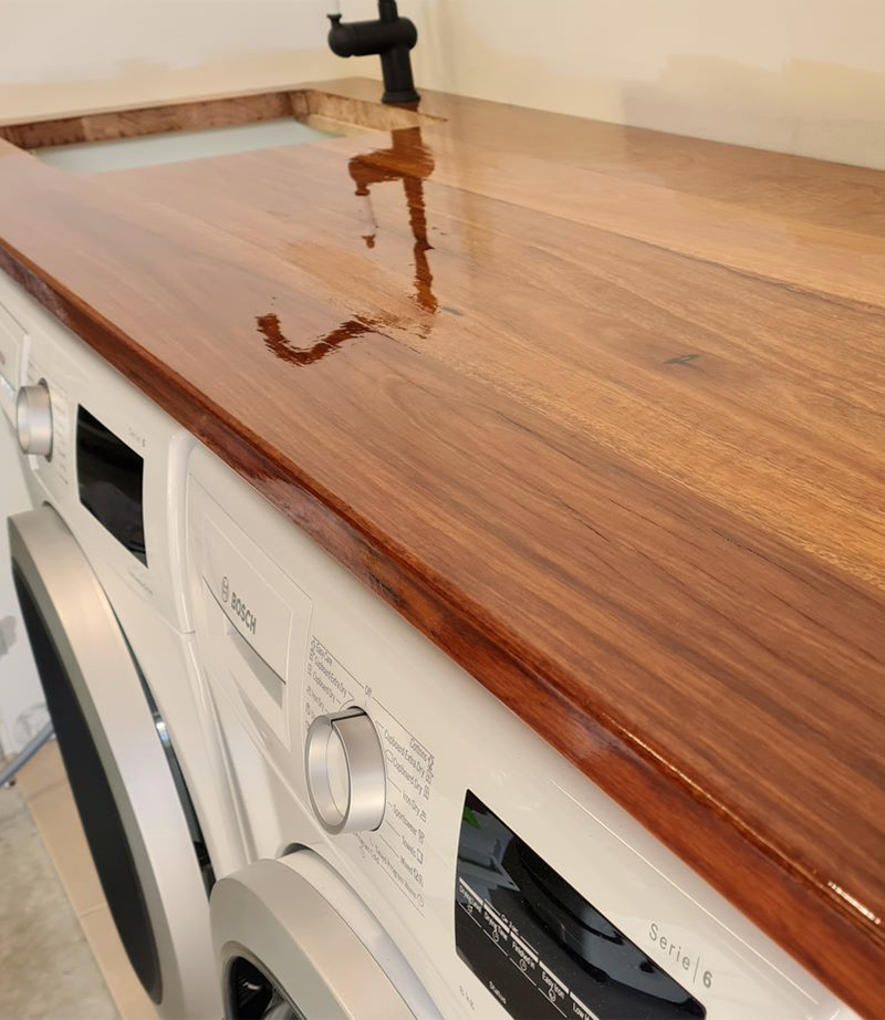 Custom top bench with recycled wood